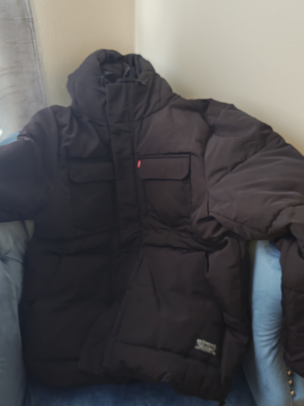 Levi Strauss & Co XXL Men's Black Insulated Puffer Coat with Hood